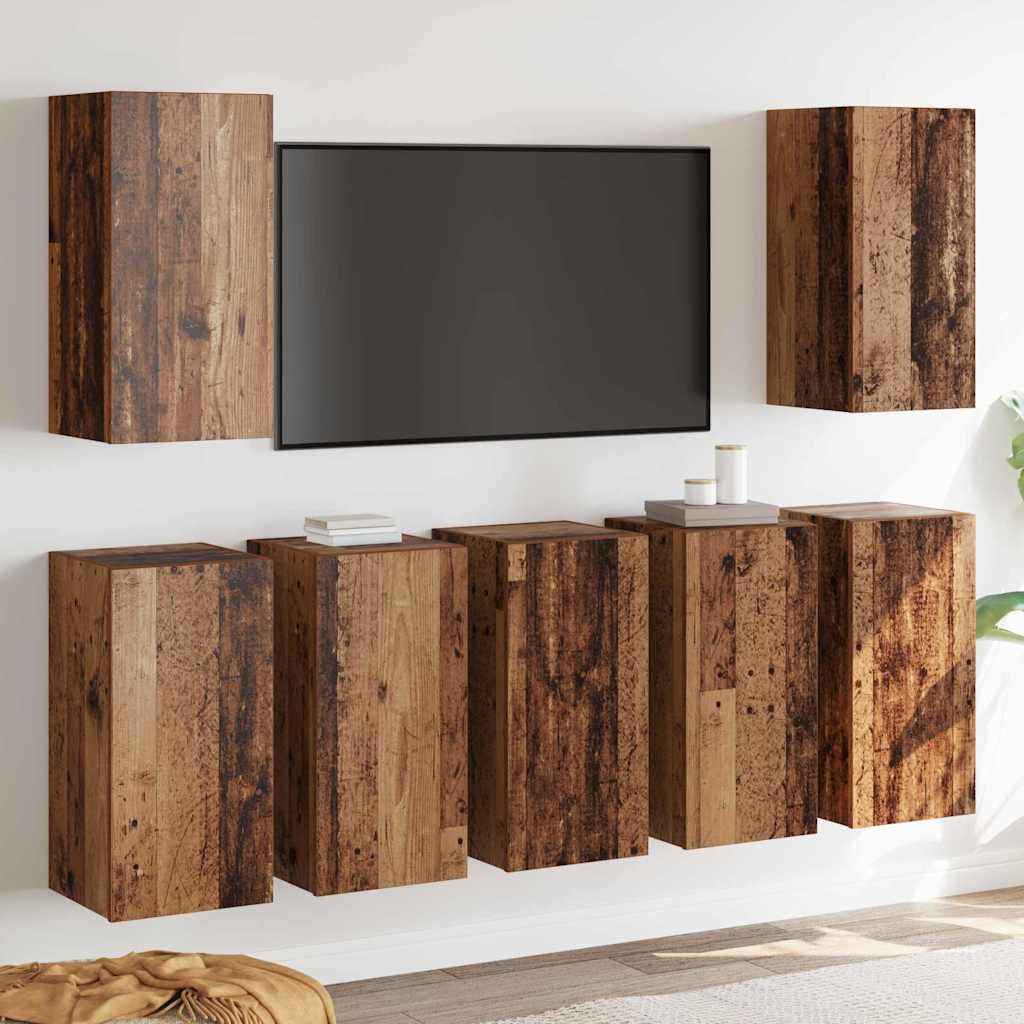 Tv-Meubelset 7 Pcs 30.5 X 30 X 60 Cm Bewerkt Hout
