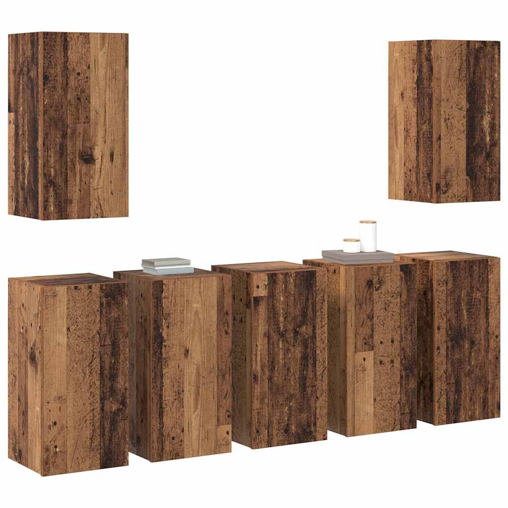 Tv-Meubelset 7 Pcs 30.5 X 30 X 60 Cm Bewerkt Hout