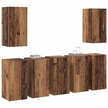Tv-Meubelset 7 Pcs 30.5 X 30 X 60 Cm Bewerkt Hout