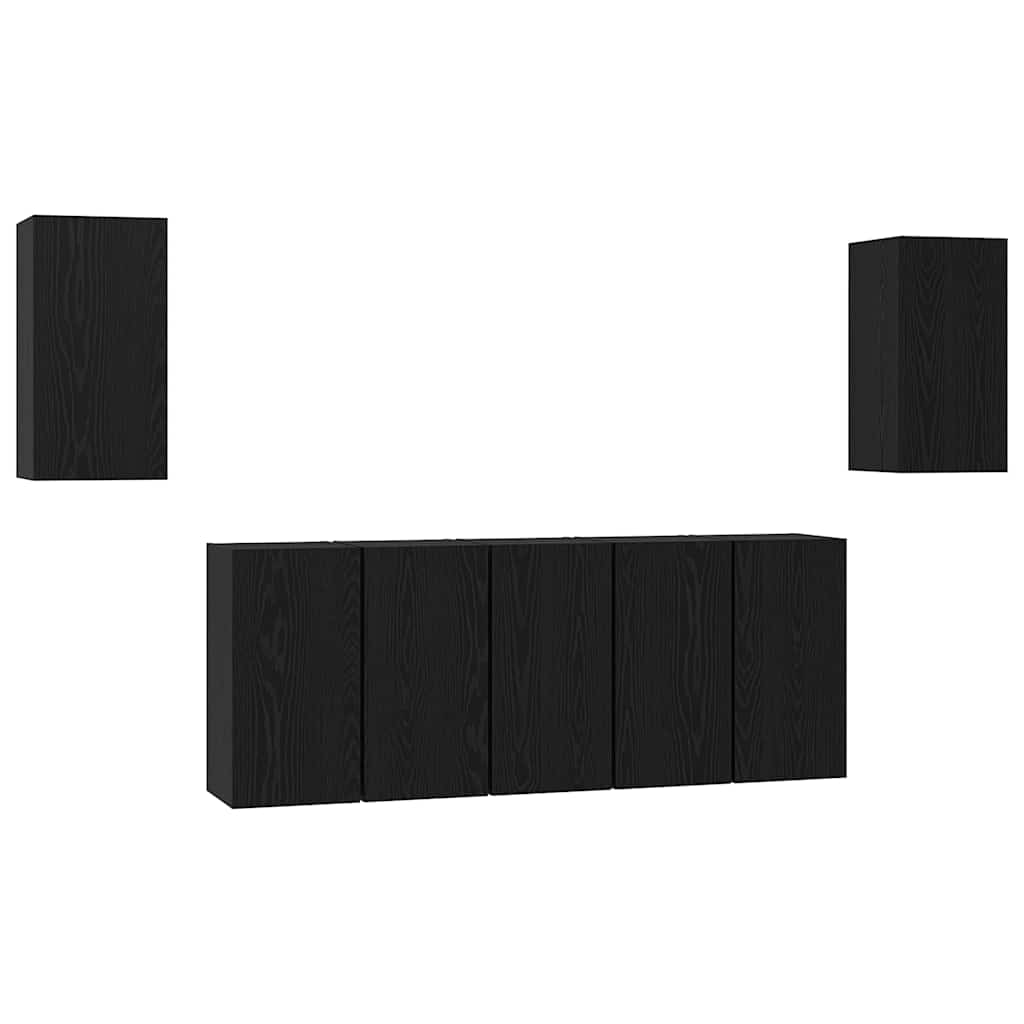 Tv-Meubelset 7 Pcs 30.5 X 30 X 60 Cm Bewerkt Hout