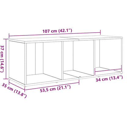 Tv-Kast 3 Pcs Bruin 107 X 35 X 37 Cm Bewerkt Hout