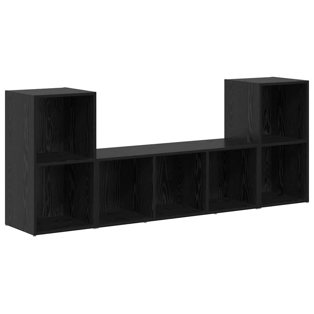 Tv-Kast 3 Pcs Zwart 107 X 35 X 37 Cm Bewerkt Hout