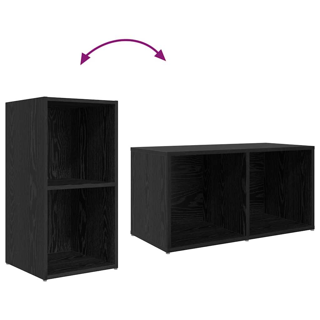 Tv-Kast 3 Pcs Zwart 107 X 35 X 37 Cm Bewerkt Hout