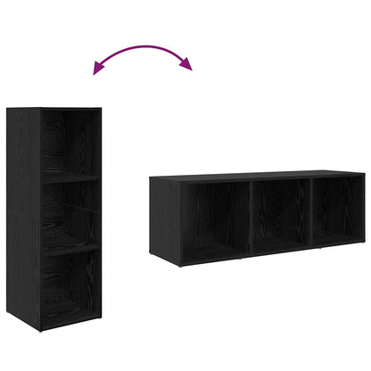 Tv-Kast 3 Pcs Zwart 107 X 35 X 37 Cm Bewerkt Hout