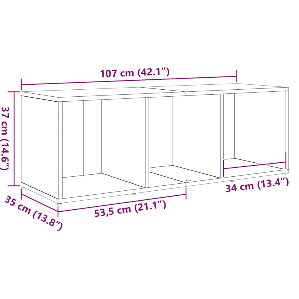 Tv-Kast 3 Pcs Zwart 107 X 35 X 37 Cm Bewerkt Hout