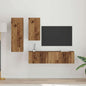Tv-Meubelset 4 Pcs 30.5 X 30 X 90 Cm Bewerkt Hout