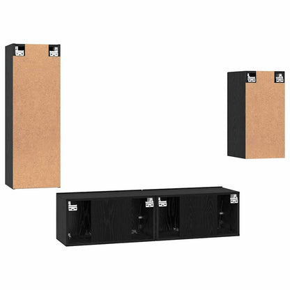 Tv-Meubelset 4 Pcs 30.5 X 30 X 90 Cm Bewerkt Hout