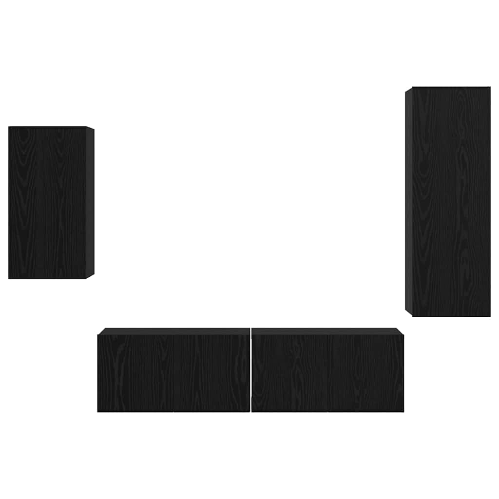 Tv-Meubelset 4 Pcs 30.5 X 30 X 90 Cm Bewerkt Hout