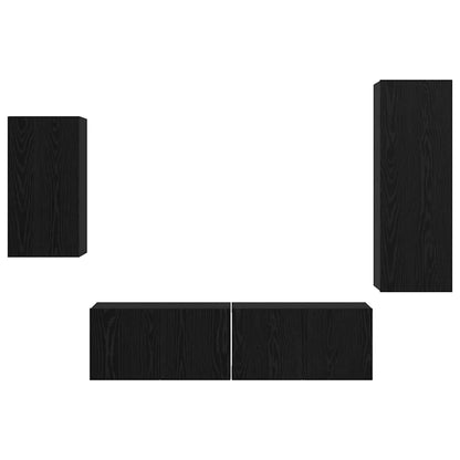 Tv-Meubelset 4 Pcs 30.5 X 30 X 90 Cm Bewerkt Hout