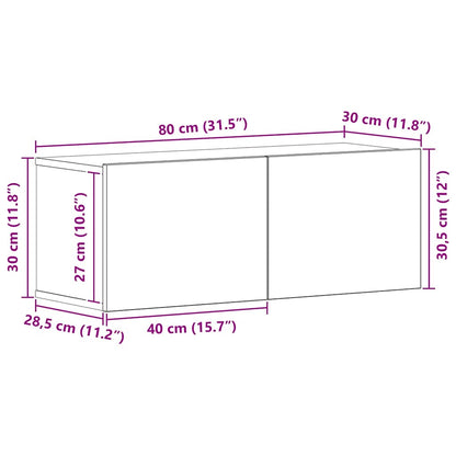 Tv-Meubelset 8 Pcs 80 X 30 X 30 Cm Bewerkt Hout