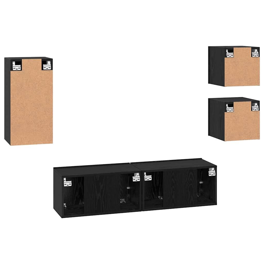 Tv-Meubelset 5 Pcs 160 X 30 X 30.5 Cm Bewerkt Hout