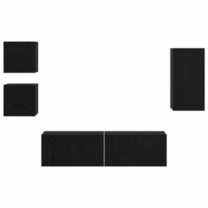 Tv-Meubelset 5 Pcs 160 X 30 X 30.5 Cm Bewerkt Hout