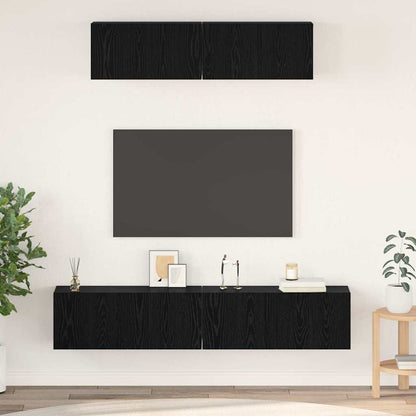 Wand Tv Kast Wandgemonteerd 4 Pcs Bewerkt Hout