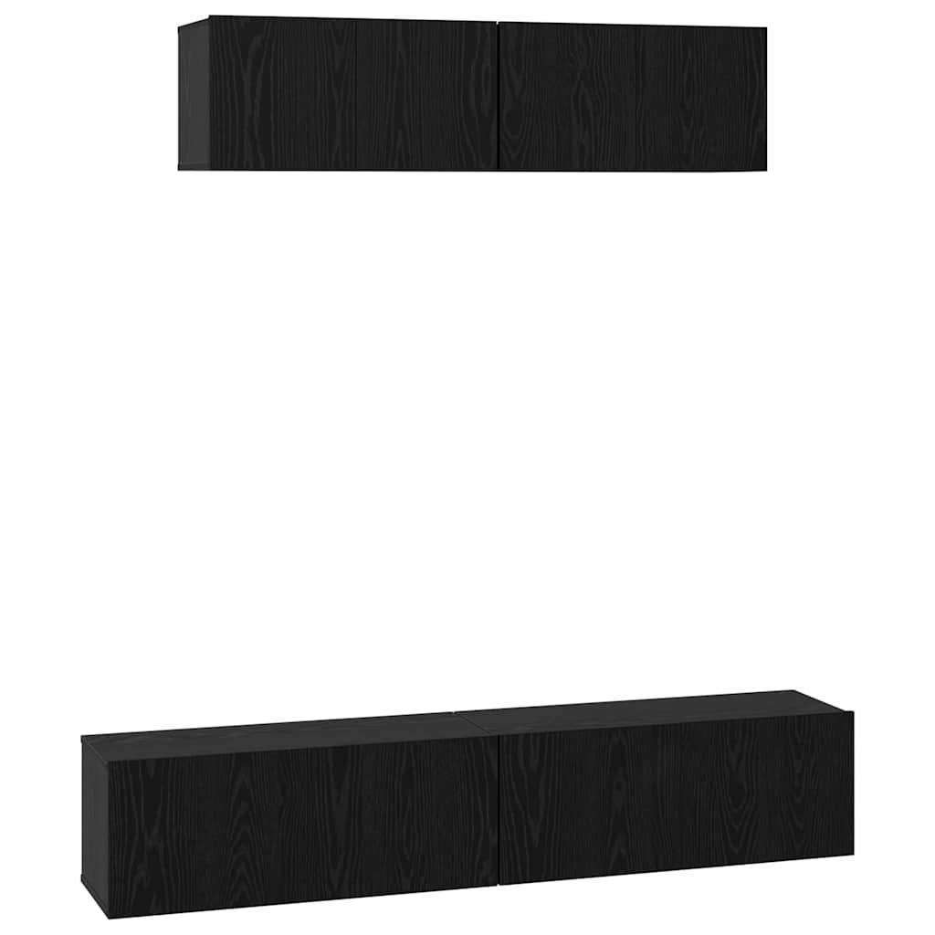 Wand Tv Kast Wandgemonteerd 4 Pcs Bewerkt Hout