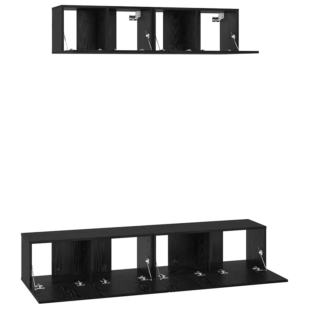 Wand Tv Kast Wandgemonteerd 4 Pcs Bewerkt Hout