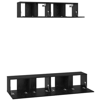 Wand Tv Kast Wandgemonteerd 4 Pcs Bewerkt Hout