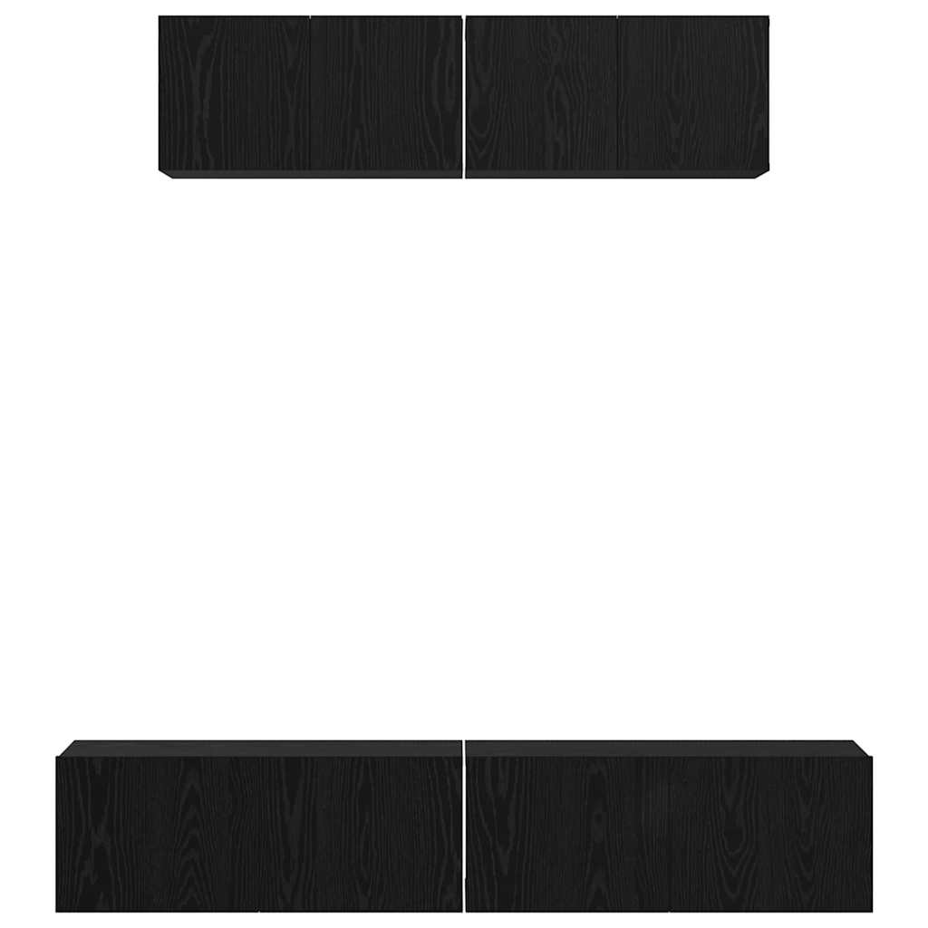Wand Tv Kast Wandgemonteerd 4 Pcs Bewerkt Hout
