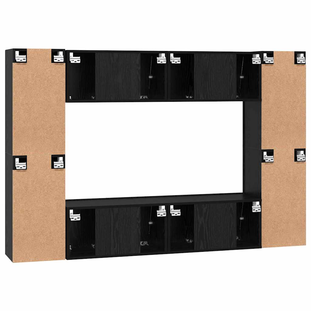 Tv-Meubelset 8 Pcs 60 X 30 X 30 Cm Bewerkt Hout