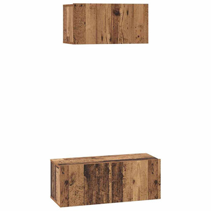 Tv-Meubelset Wandgemonteerd 2 Pcs Bewerkt Hout