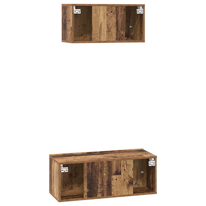 Tv-Meubelset Wandgemonteerd 2 Pcs Bewerkt Hout