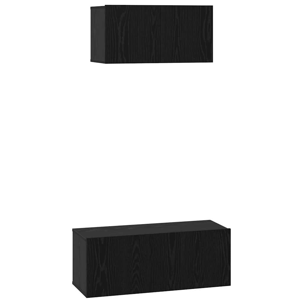 Tv-Meubelset Wandgemonteerd 2 Pcs Bewerkt Hout