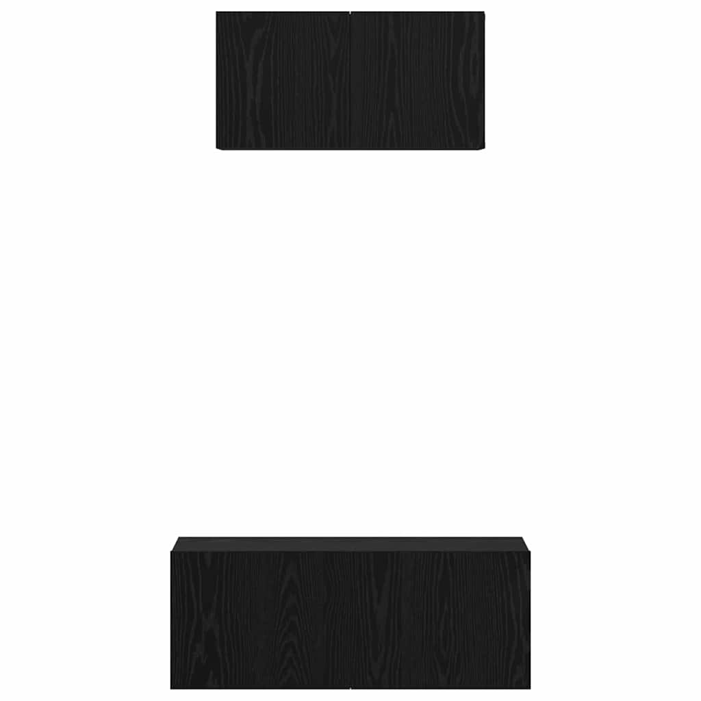 Tv-Meubelset Wandgemonteerd 2 Pcs Bewerkt Hout