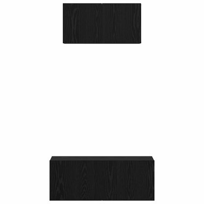 Tv-Meubelset Wandgemonteerd 2 Pcs Bewerkt Hout