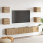 Tv-Kast 6 Pcs Bruin 200 X 30 X 30 Cm Bewerkt Hout