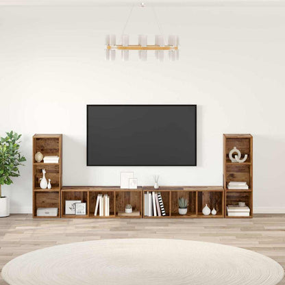 Tv-Kast 4 Pcs 37 X 35 X 107,5 Cm Gelamineerd Hout