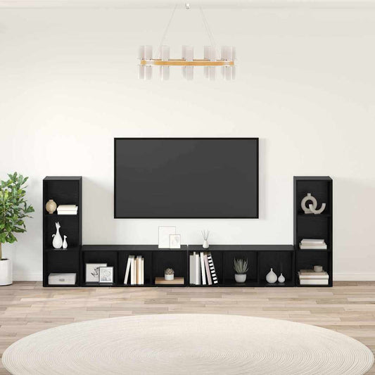 Tv-Kast 4 Pcs 37 X 35 X 107,5 Cm Gelamineerd Hout