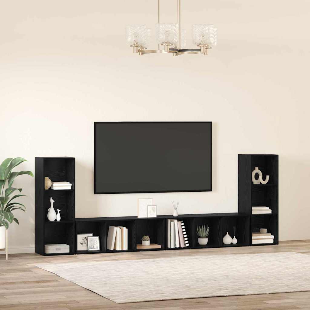 Tv-Kast 4 Pcs 37 X 35 X 107,5 Cm Gelamineerd Hout