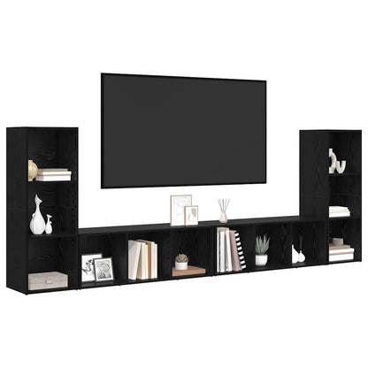Tv-Kast 4 Pcs 37 X 35 X 107,5 Cm Gelamineerd Hout