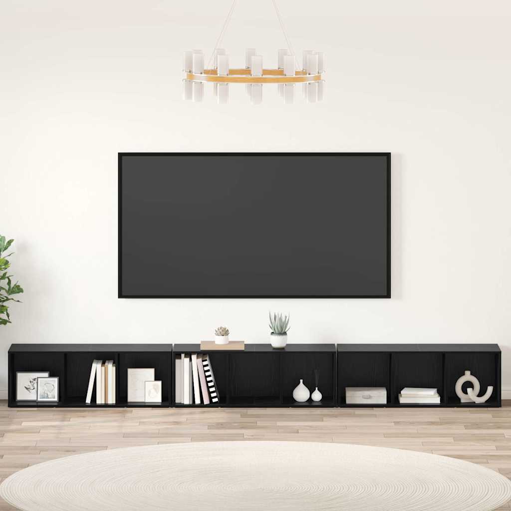 Tv-Kast 3 Pcs 37 X 35 X 107,5 Cm Gelamineerd Hout
