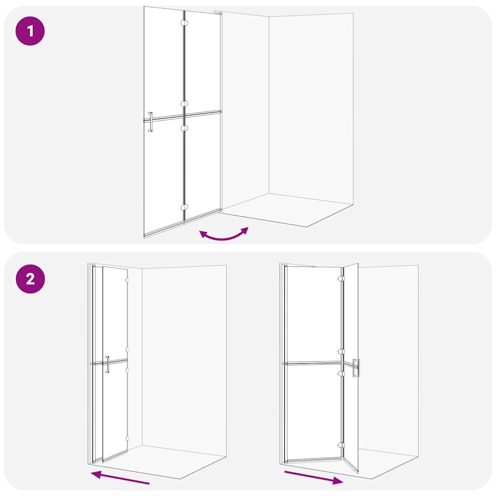 Inloop Douche Wand Zwart En Donkertransparant