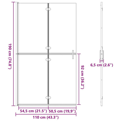 Inloop Douche Wand Zwart En Donkertransparant