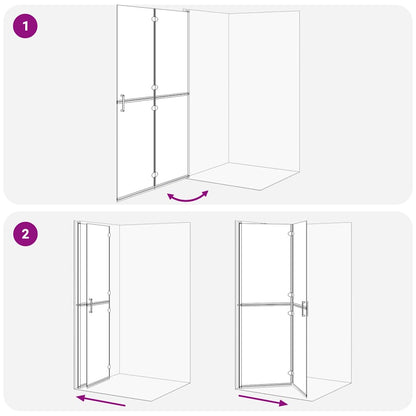 Inloop Douche Wand Zwart En Donkertransparant