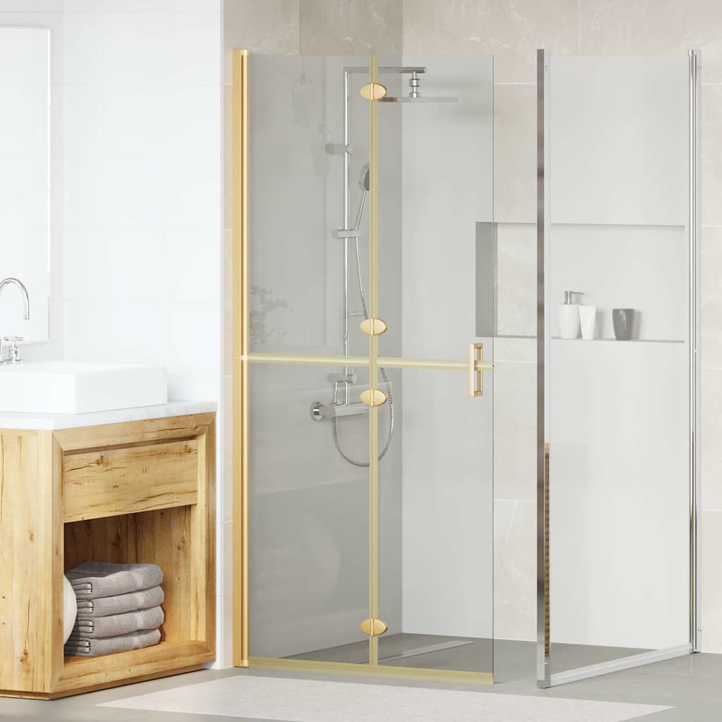 Inloop Douche Wand Goud En Transparant Gehard Glas
