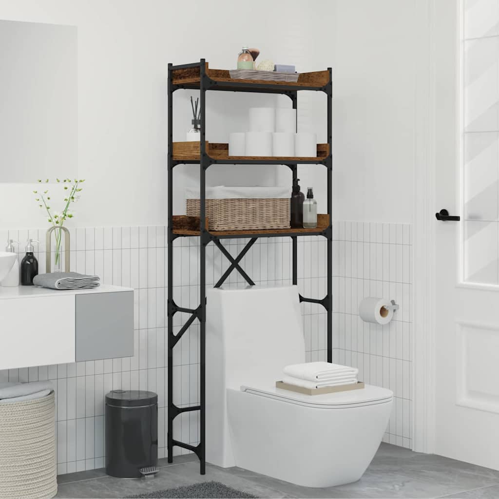 Wasmachinerek 67X25X163 Cm Bewerkt Hout Kleurig