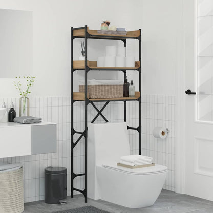 Wasmachinerek 67X25X163 Cm Bewerkt Hout Kleurig