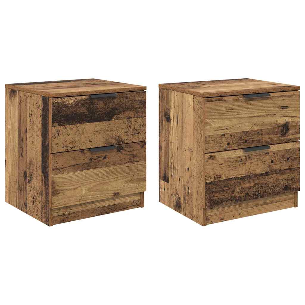 Nachtkastje 2 Pcs 45 X 39 X 50 Cm Bewerkt Hout