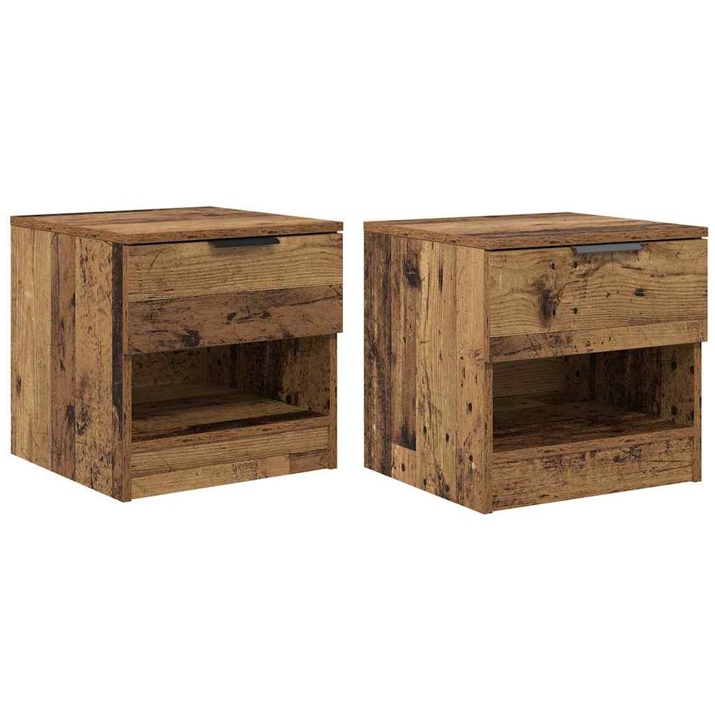 Bedkast Met Lade 2 Pcs 40 X 39 X 40 Cm Bewerkt Hout