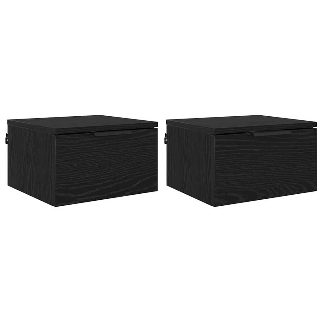 Nachtkastje 2 Pcs 34 X 30 X 20 Cm Bewerkt Hout