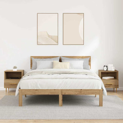 Nachtkastje Met Lade 2 Pcs Bruin 40 X 35 X 47,5 Cm Bewerkt Hout