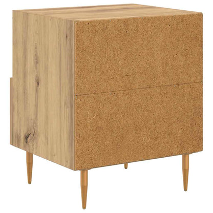 Nachtkastje Met Lade 2 Pcs Bruin 40 X 35 X 47,5 Cm Bewerkt Hout