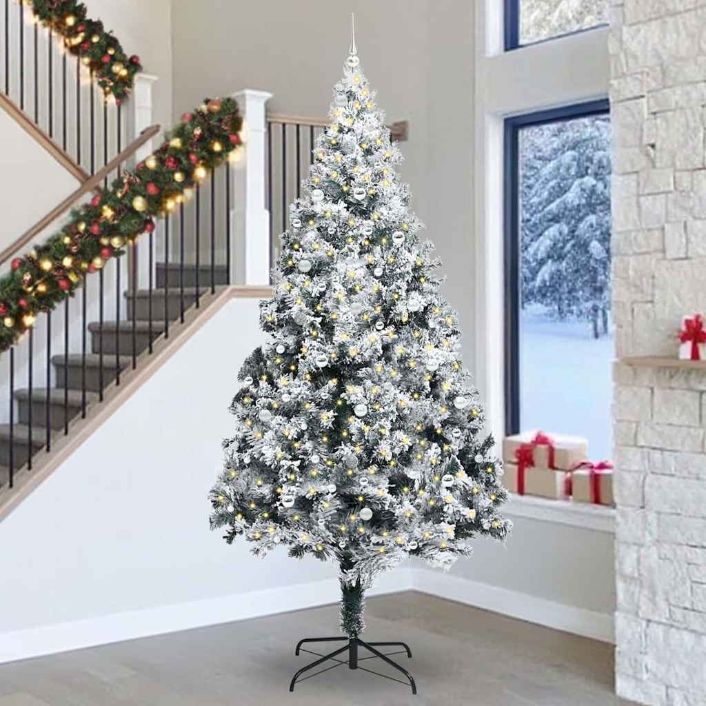 Kerstboom Met Decoratieve Touwlichten Wit 300 Cm Pvc