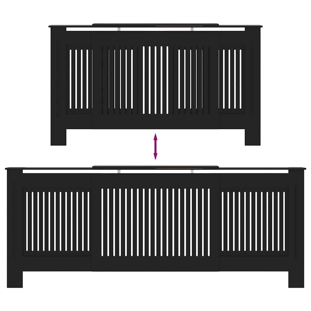 Radiatorafdekking 2 Pcs 205X20.5X81.5Cm Bewerkt Hout