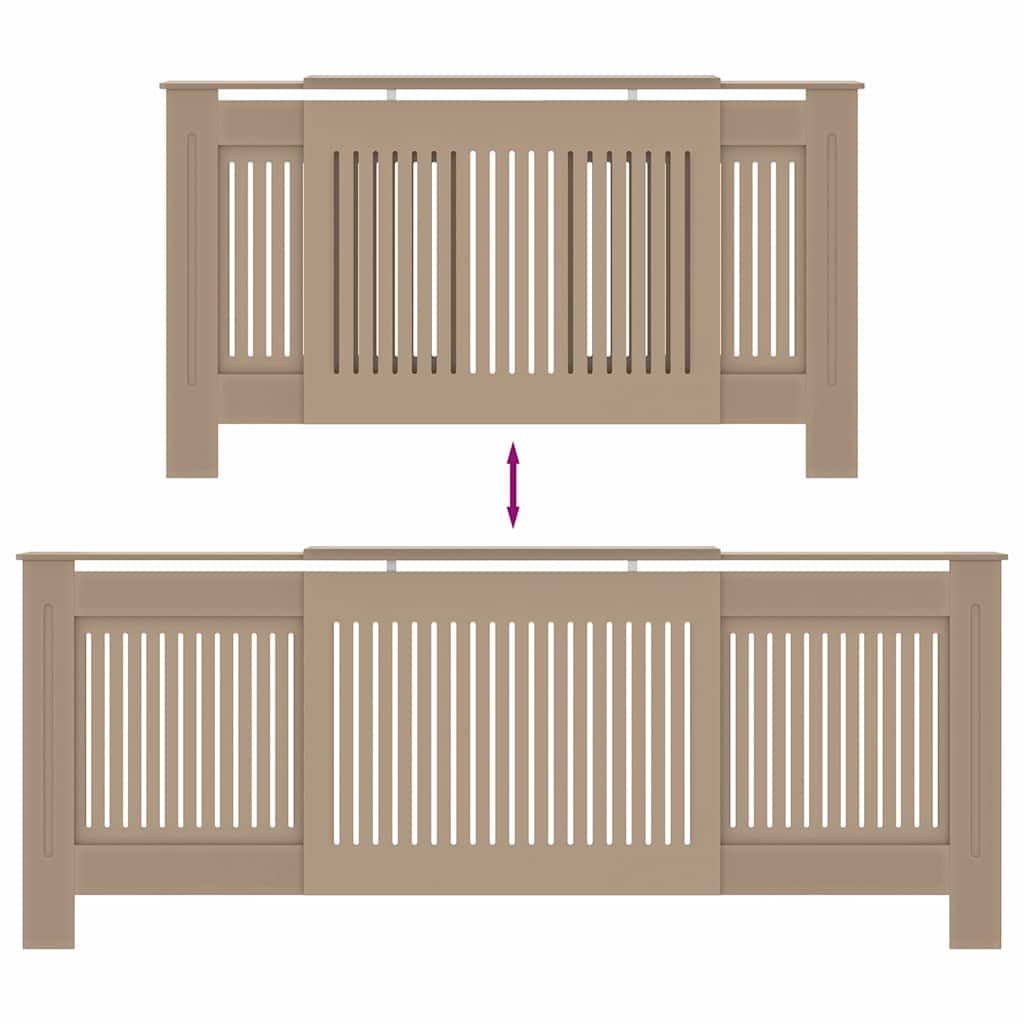 Radiatorafdekking 2 Pcs 205X20.5X81.5Cm Bewerkt Hout