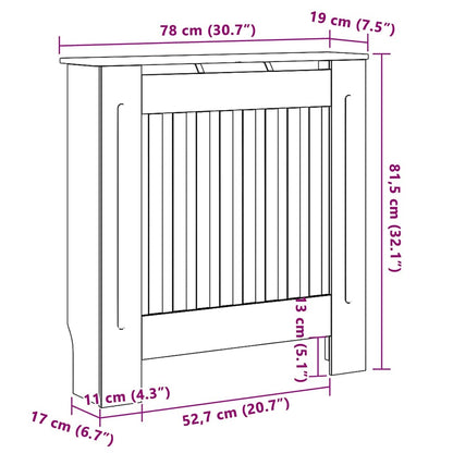 Radiatorafdekking 2 Pcs 78X19X81.5Cm Bewerkt Hout